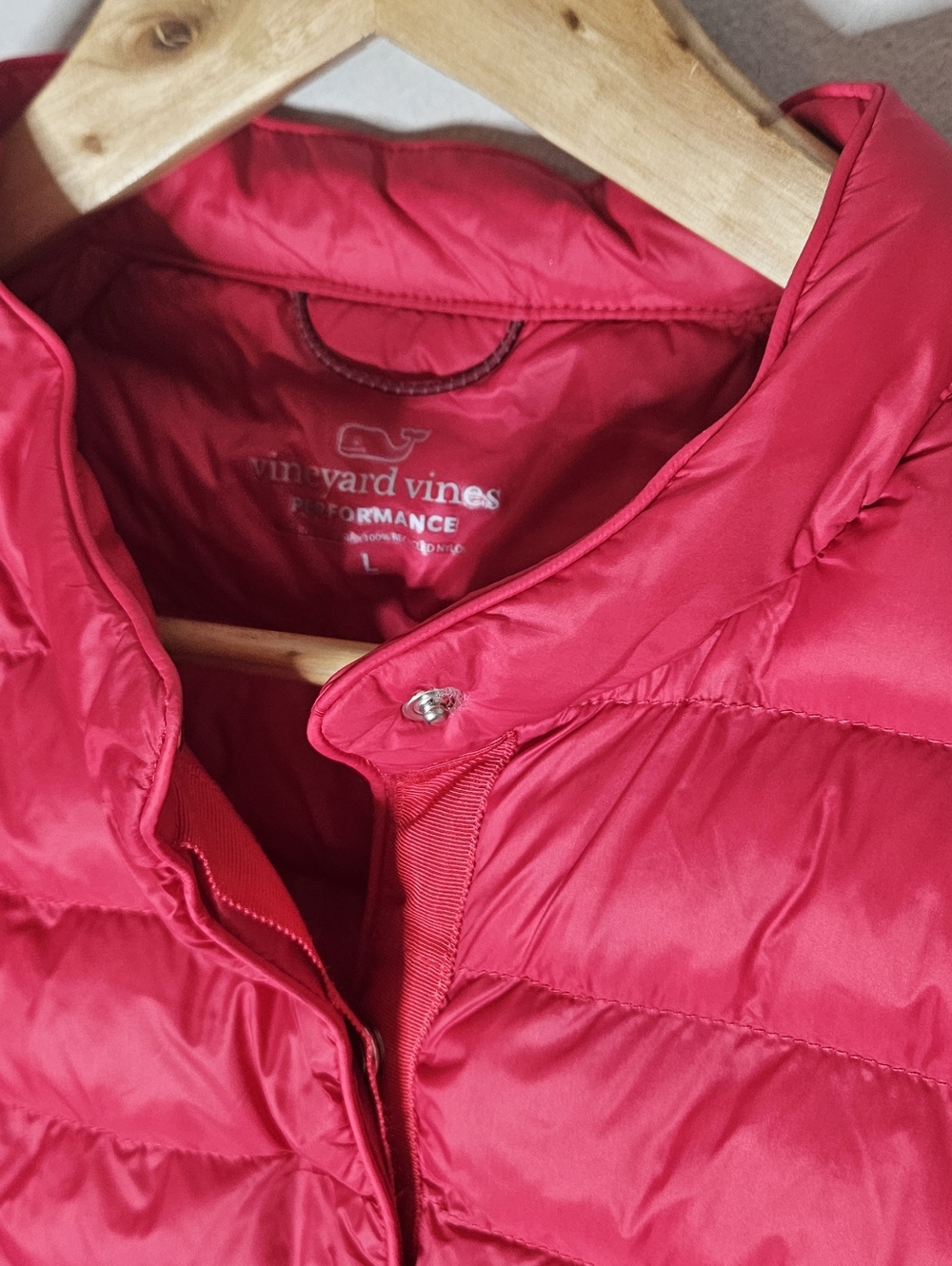 Vineyard Vines Red Performance Puffer Jacket Women's L Large. - Picture 4 of 6